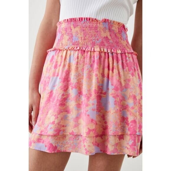 NWT RAILS Addison Flowy Smocked Mini Skirt In Passion Flower Size Medium - Picture 2 of 9